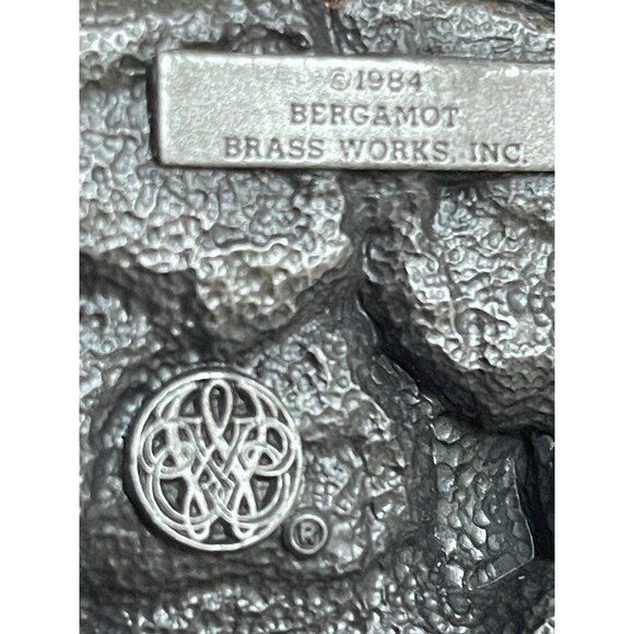 Vintage 1984 Bergamot Brass Works Buck Deer 3D Belt Buckle USA Made - Picture 5 of 6